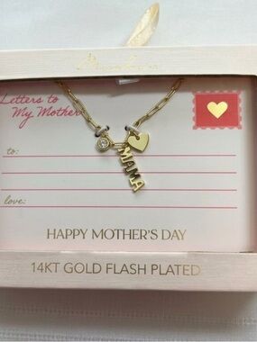 New 14K gold plated “mama” necklace